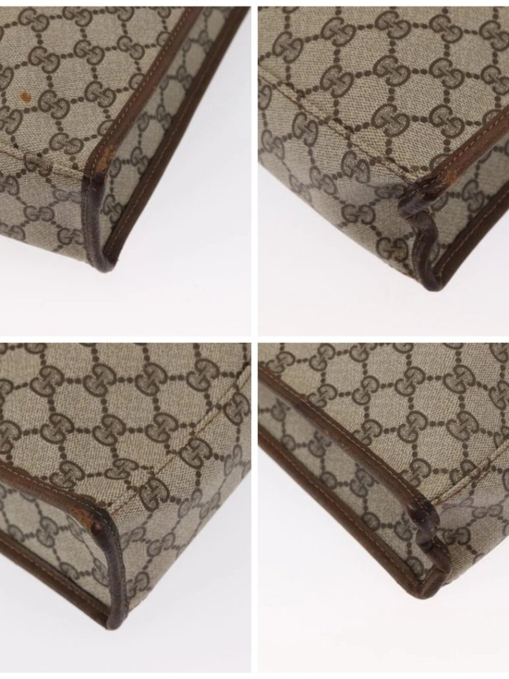 GUCCI GG Supreme Web Sherry Line Tote Bag PVC Beige Gold 010 378 Auth ki6347 - Picture 16 of 16